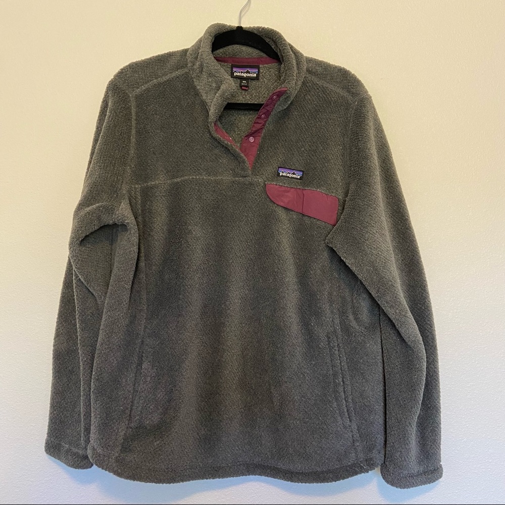 Patagonia Re-Tool Snap-T Fleece Pullover Gray Purple
